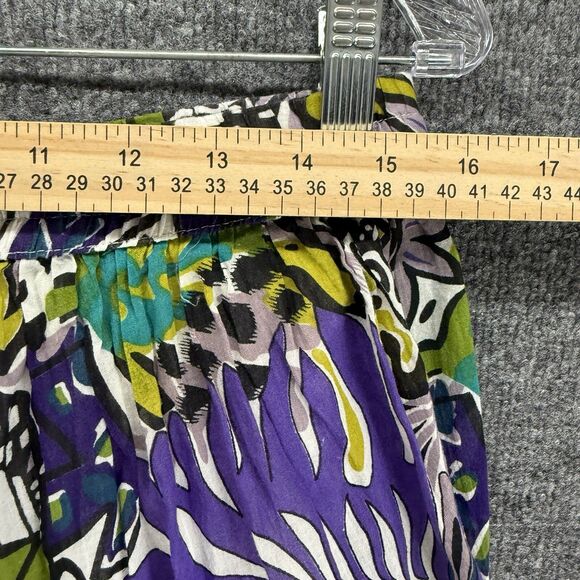 Studio West Skirt Womens L Purple Leaf Print Pull On Mini Flowy Hippie Boho Y2K - Picture 7 of 8